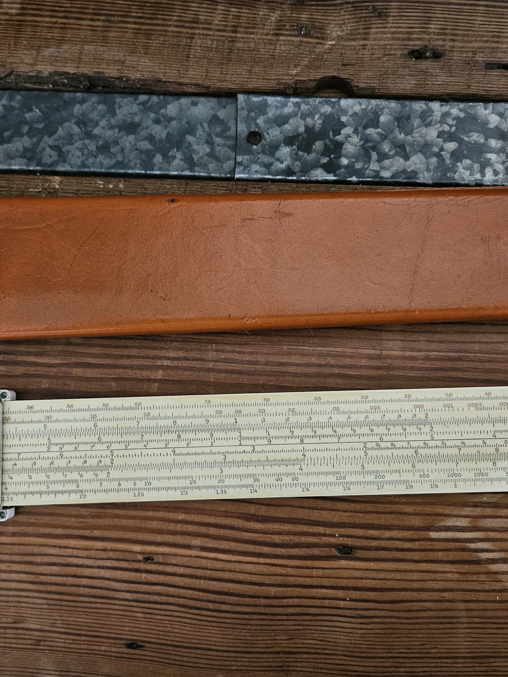 Vintage Keuffel & Esser Slide Rule In Tan Leather Case